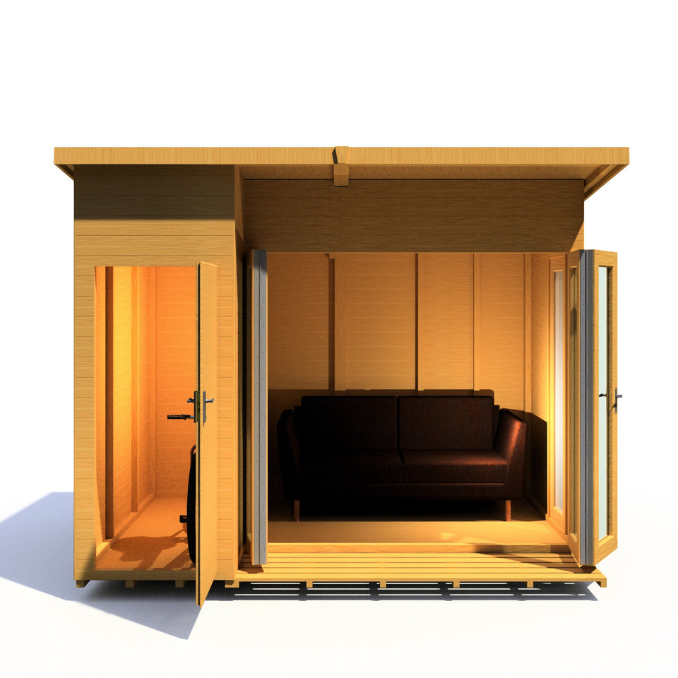 Aster 10x8 Left Hand Storage and Summerhouse 12mm Shiplap
