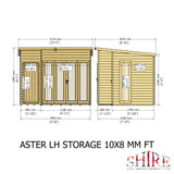 Aster 10x8 Left Hand Storage and Summerhouse 12mm Shiplap