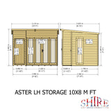 Aster 10x8 Left Hand Storage and Summerhouse 12mm Shiplap