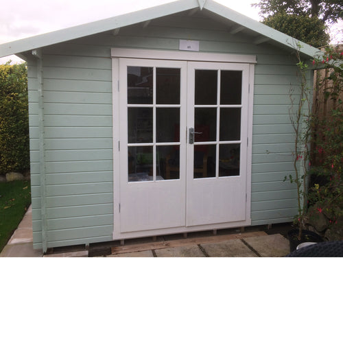 Shire Barn ale 8x8 Log Cabin 19mm interlock Cladding