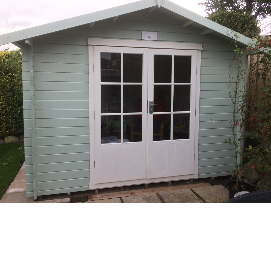 Shire Barn ale 8x8 Log Cabin 19mm interlock Cladding