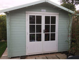 Shire Barn ale 8x8 Log Cabin 19mm interlock Cladding