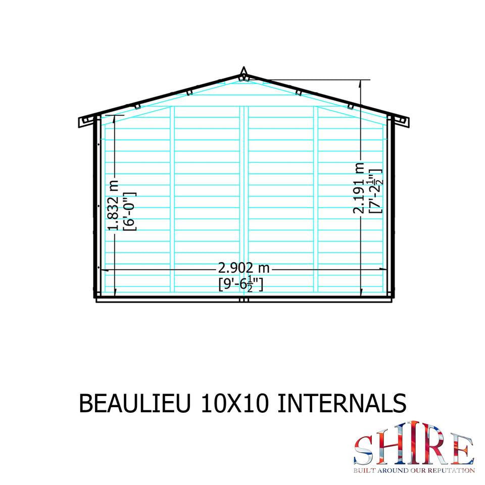Beaulieu 10x10 Summerhouse 12mm Shiplap