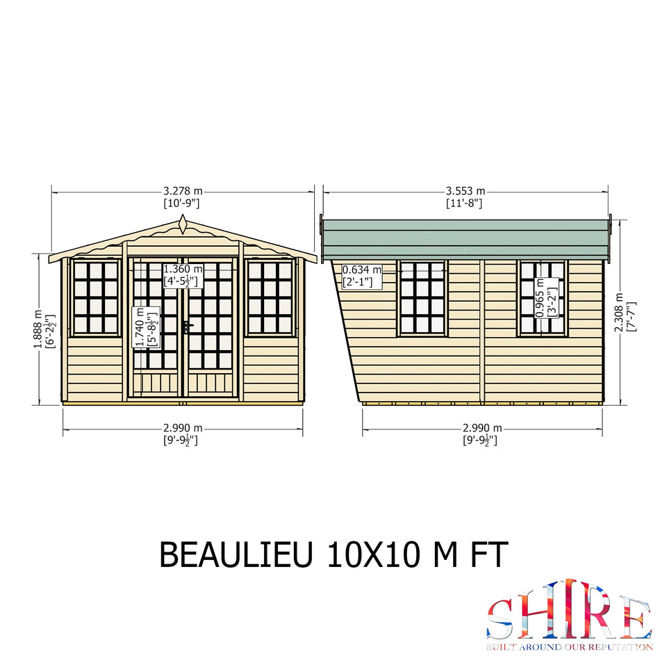 Beaulieu 10x10 Summerhouse 12mm Shiplap