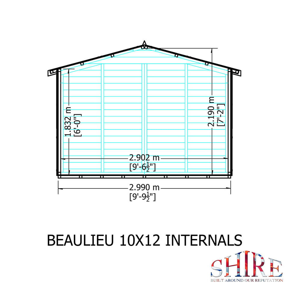 Beaulieu 10x12 Summerhouse 12mm Shiplap