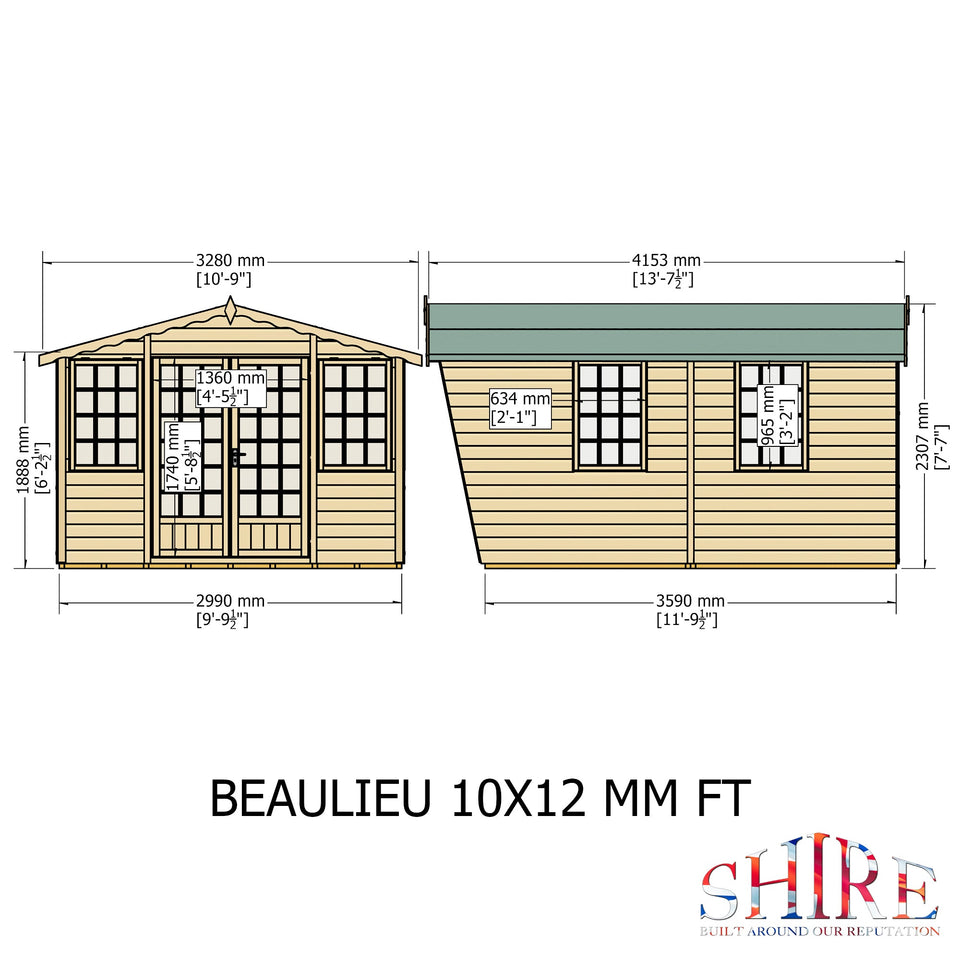 Beaulieu 10x12 Summerhouse 12mm Shiplap