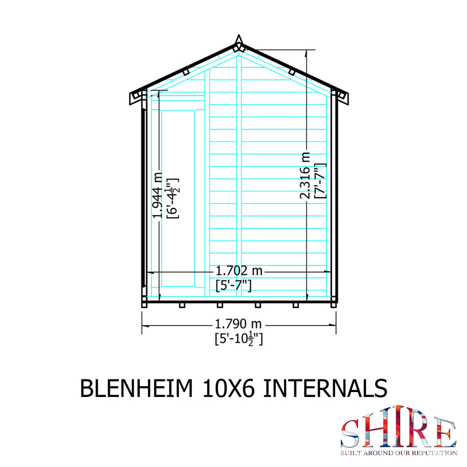 Blenheim 10x6 Summerhouse 12mm Shiplap