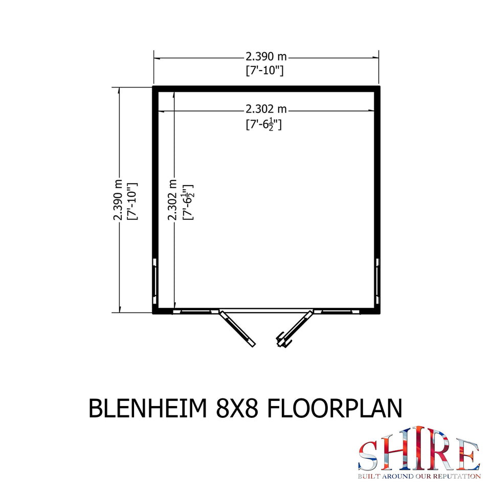 Blenheim 8x8 Summerhouse 12mm Shiplap