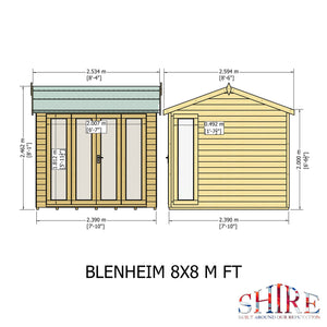 Blenheim 8x8 Summerhouse 12mm Shiplap