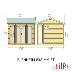 Blenheim 8x8 Summerhouse 12mm Shiplap