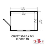 Caldey Single door  7x5 style D 12mm Shiplap Garden Shed