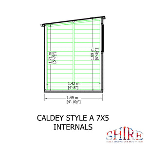 Caldey Single door  7x5 style D 12mm Shiplap Garden Shed