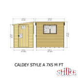 Caldey Single door  7x5 style D 12mm Shiplap Garden Shed
