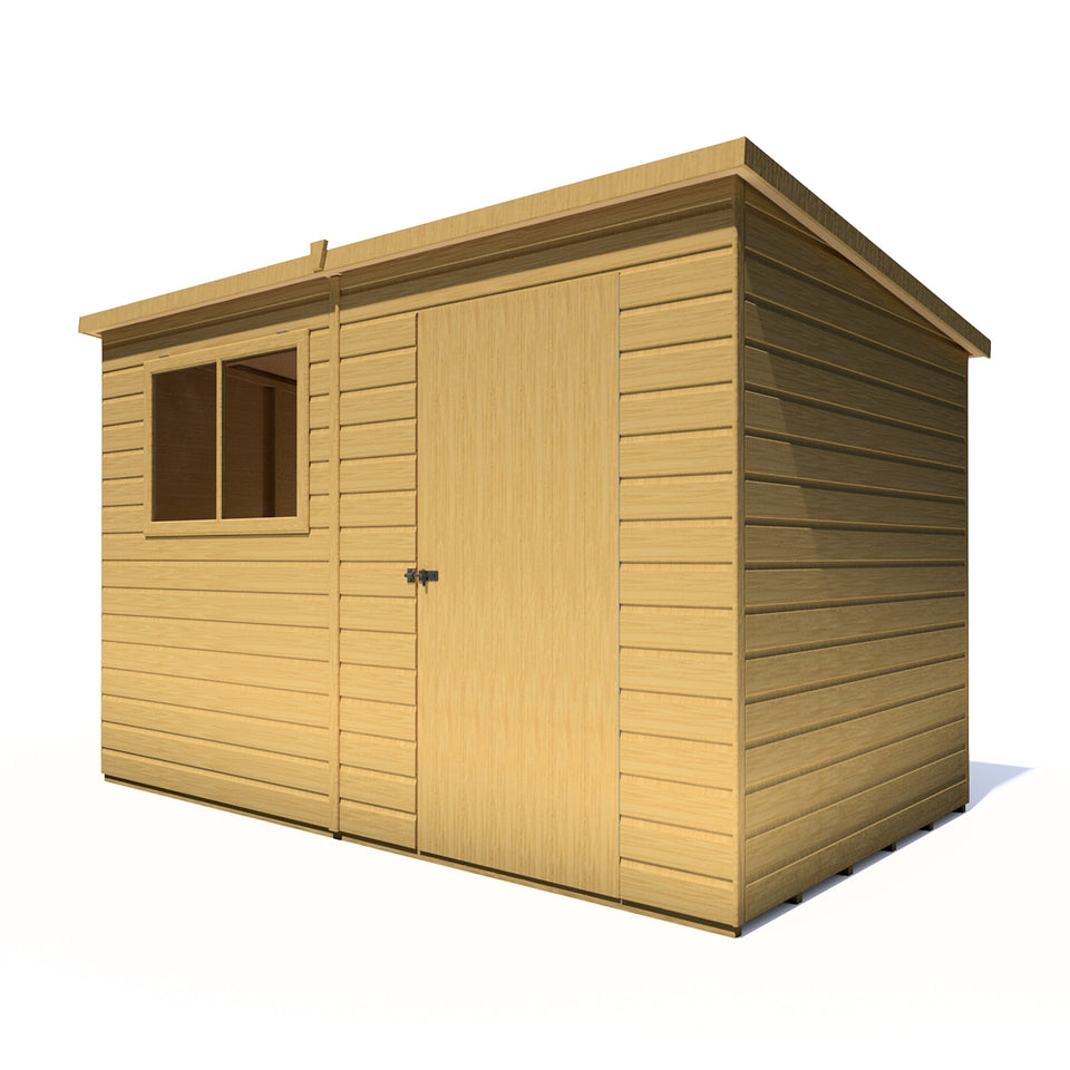 Caldey Single Door 10x6 style C 12mm Shiplap  Garden Shed