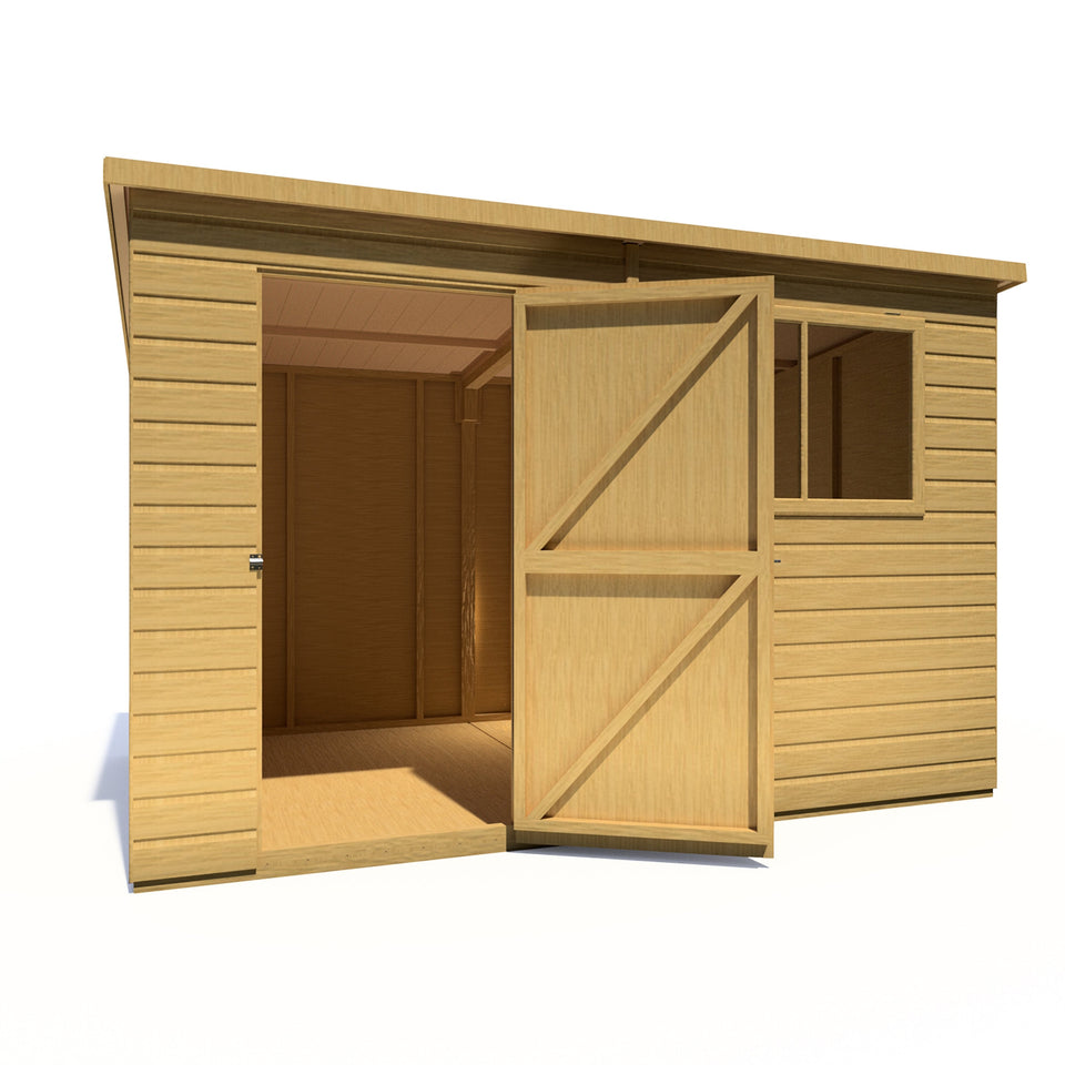 Caldey Single door 10x6 style D 12mm Shiplap Garden Shed