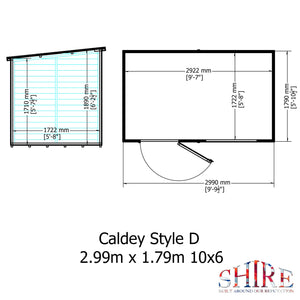Caldey Single door 10x6 style D 12mm Shiplap Garden Shed