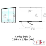 Caldey Single door 10x6 style D 12mm Shiplap Garden Shed