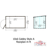 Caldey Single Door 10x6 style A 12mm Shiplap  Garden Shed