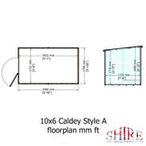 Caldey Single Door 10x6 style A 12mm Shiplap  Garden Shed