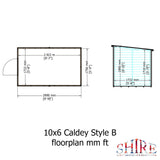 Caldey Single Door 10x6 style B 12mm Shiplap Garden Shed