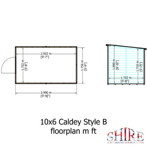 Caldey Single Door 10x6 style B 12mm Shiplap Garden Shed