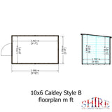 Caldey Single Door 10x6 style B 12mm Shiplap Garden Shed