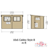 Caldey Single Door 10x6 style B 12mm Shiplap Garden Shed