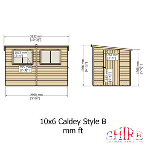 Caldey Single Door 10x6 style B 12mm Shiplap Garden Shed