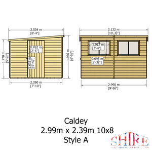 Caldey Single Door 10x8 style A 12mm Shiplap Garden Shed