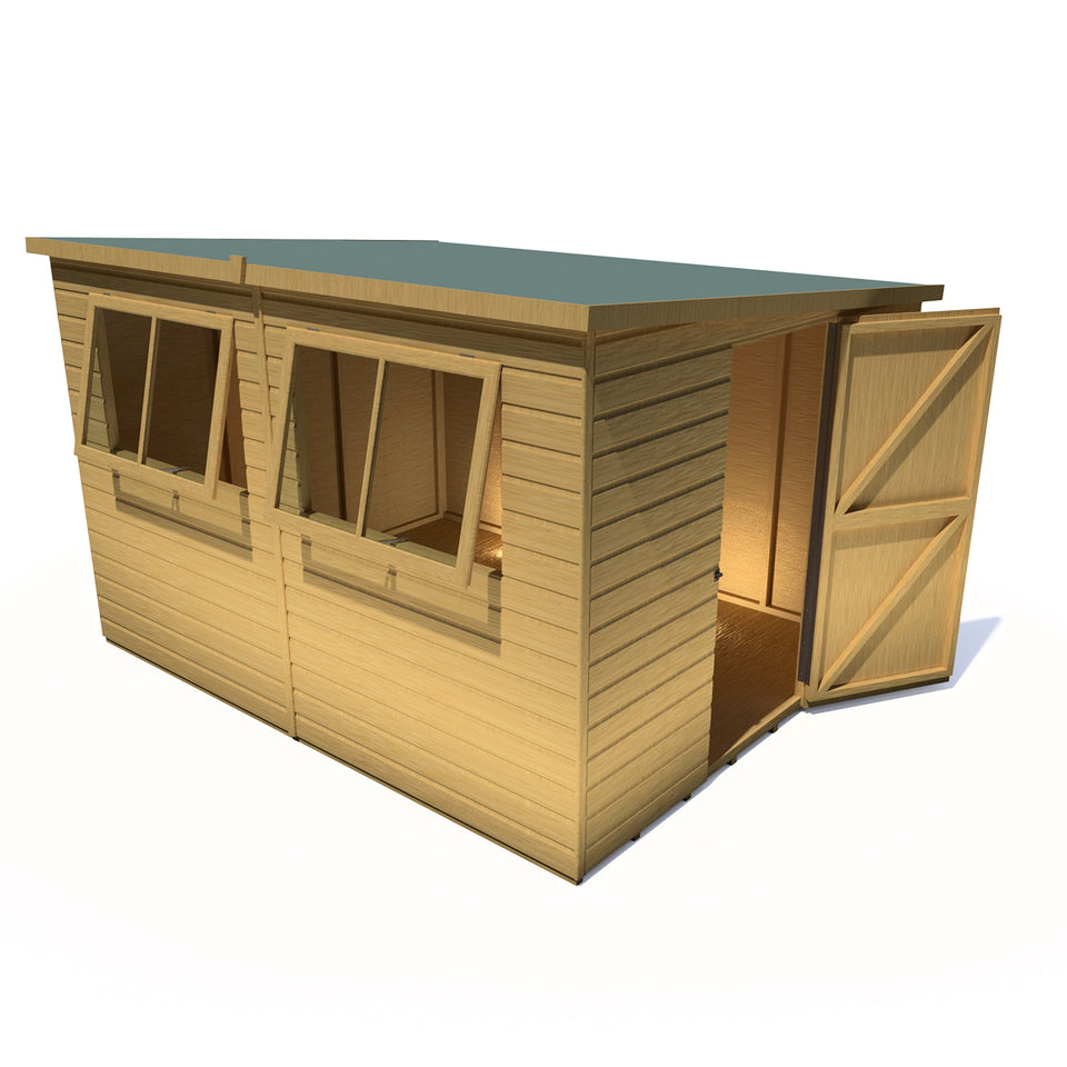 Caldey Single Door 10x8 style B 12mm Shiplap Garden Shed
