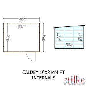 Caldey Single Door 10x8 Style C 12mm Shiplap Garden Shed