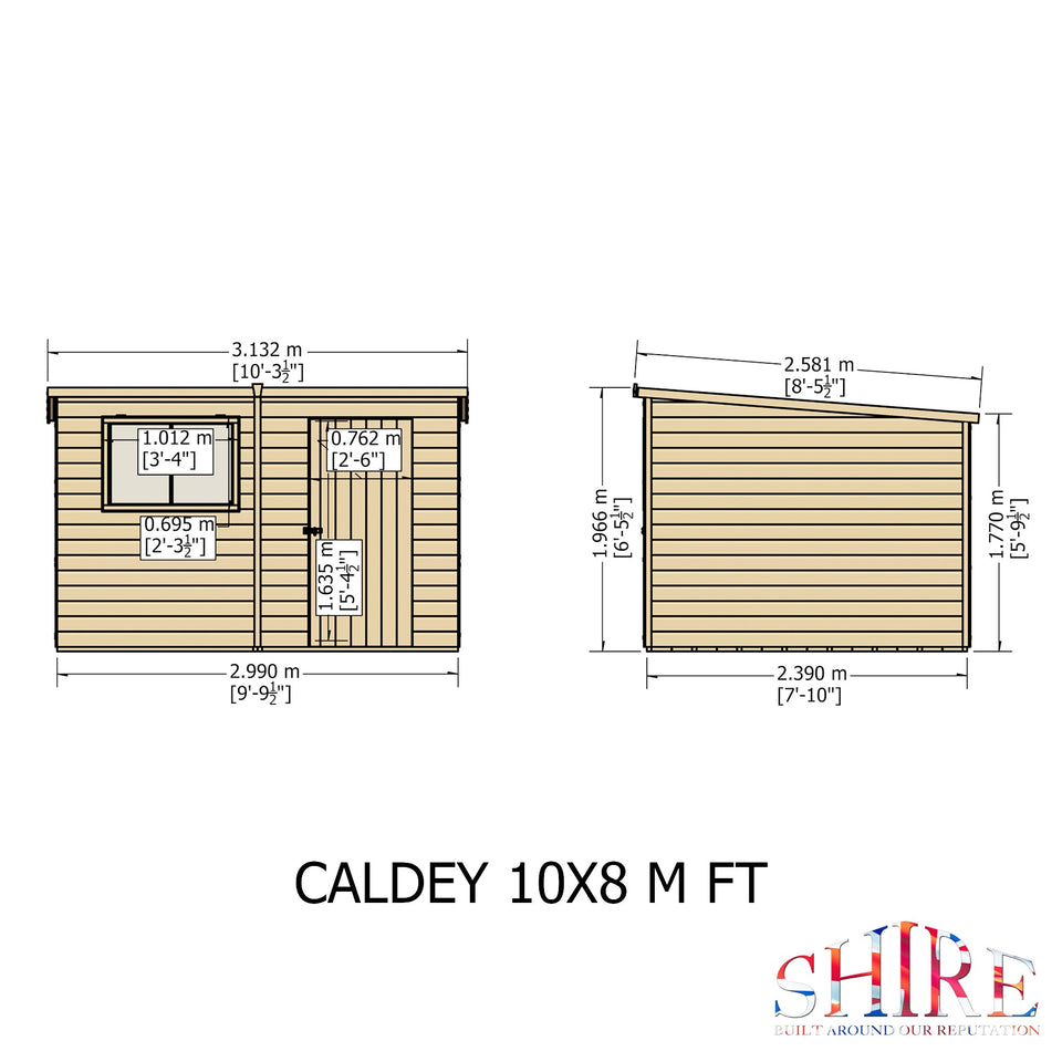 Caldey Single Door 10x8 Style C 12mm Shiplap Garden Shed
