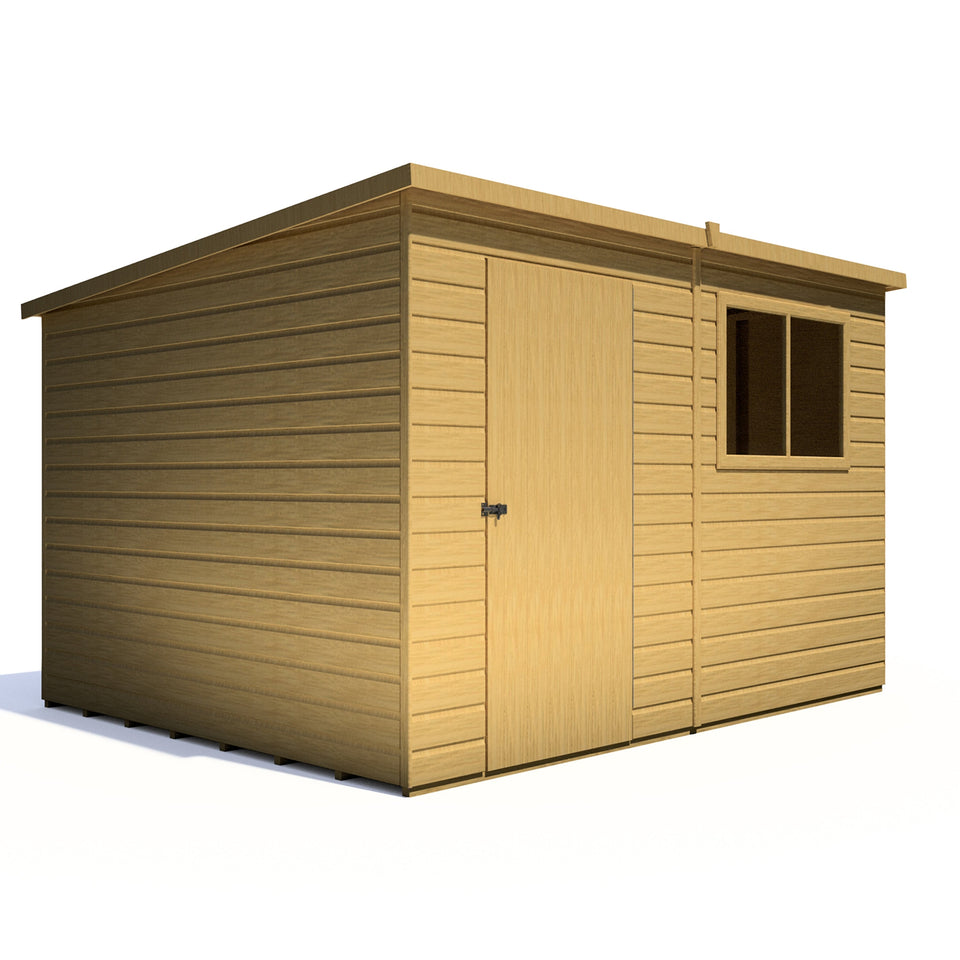 Caldey Single Door 10x8 style D 12mm Shiplap Garden Shed