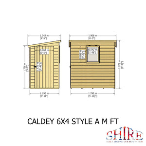 Caldey Single Door 6x4 style A 12mm Shiplap Garden Shed
