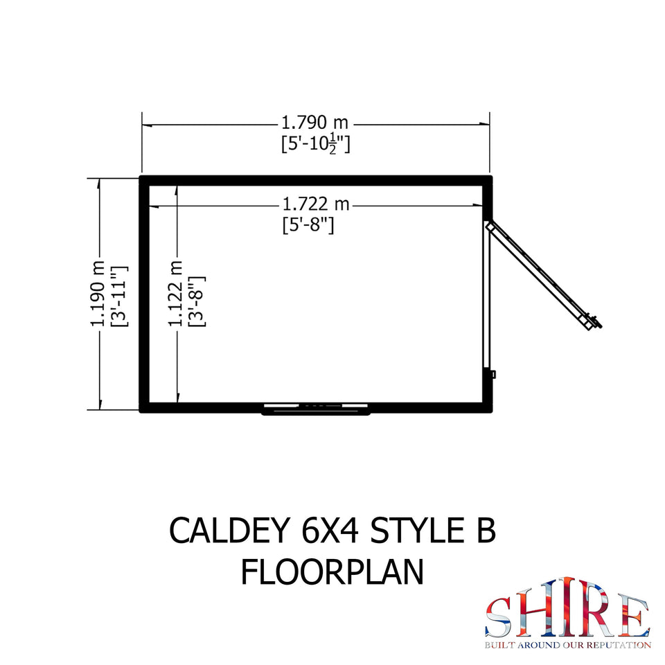 Caldey Single door 6x4 style B 12mm Shiplap Garden Shed