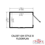 Caldey Single door 6x4 style B 12mm Shiplap Garden Shed