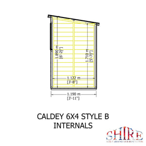Caldey Single door 6x4 style B 12mm Shiplap Garden Shed