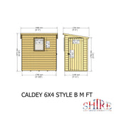 Caldey Single door 6x4 style B 12mm Shiplap Garden Shed