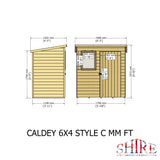 Caldey Single door 6x4 style C 12mm Shiplap  Garden Shed