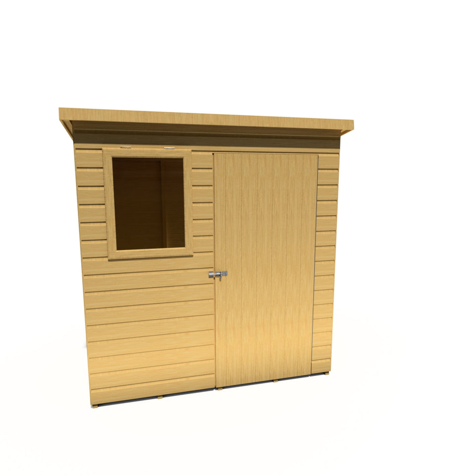 Caldey Single door 6x4 style C 12mm Shiplap  Garden Shed