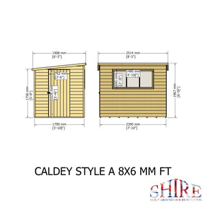 Caldey Single door 8x6 style A 12mm Shiplap Garden Shed