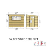 Caldey Single Door 8x6 style B 12mm Shiplap Garden Shed