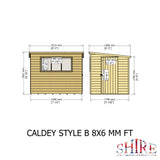Caldey Single Door 8x6 style B 12mm Shiplap Garden Shed