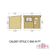 Caldey Single Door 8x6 Style C 12mm Shiplap Garden Shed