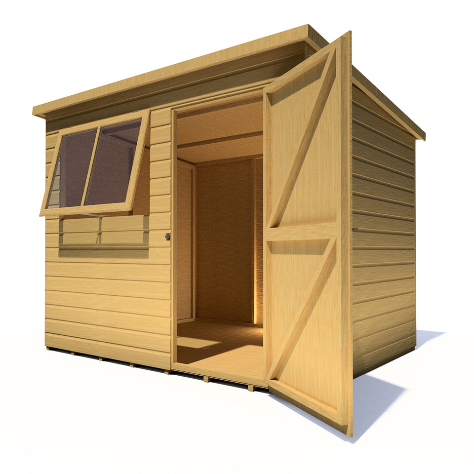 Caldey Single Door 8x6 Style C 12mm Shiplap Garden Shed