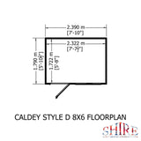 Caldey Single Door 8x6  style D 12mm Shiplap Garden Shed