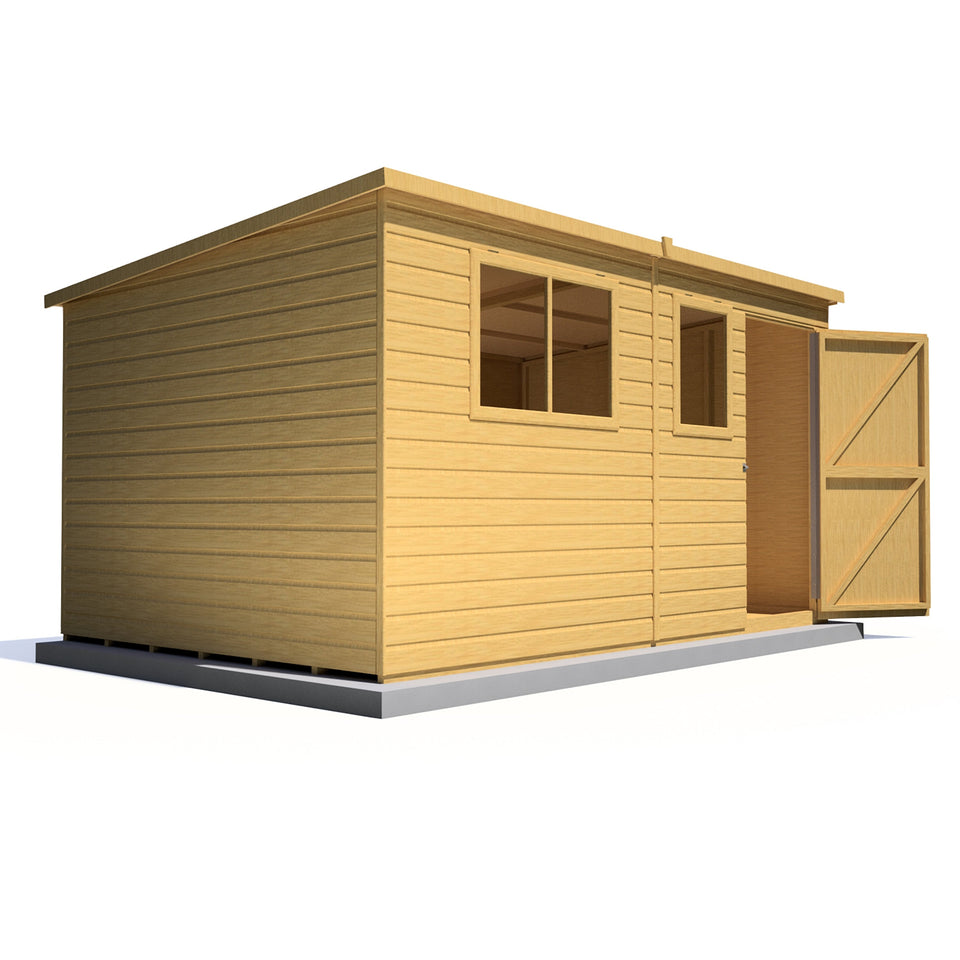 Caldey single door 12x8 Style C 12mm Shiplap Garden Shed