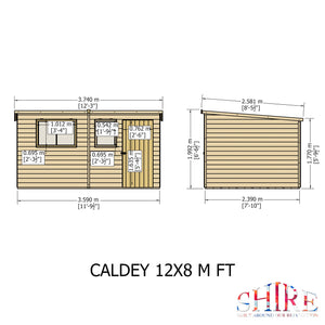 Caldey single door 12x8 Style C 12mm Shiplap Garden Shed