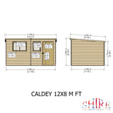 Caldey single door 12x8 Style C 12mm Shiplap Garden Shed