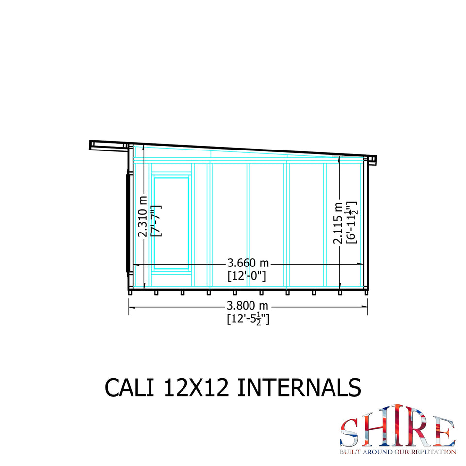 12x12 insulated Garden Studio Office and Store Pent Roof